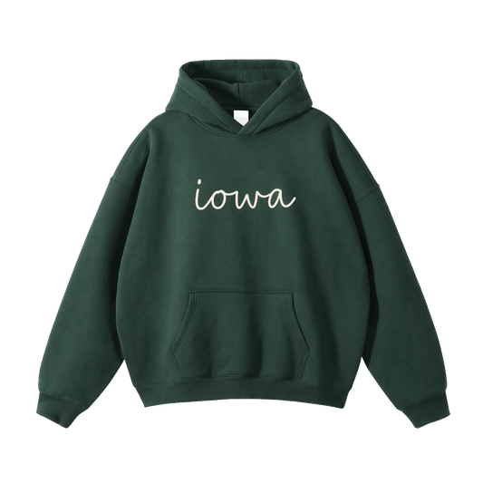 Collection 3 Iowa Oversize Fleeced Hoodie - Eden Green front