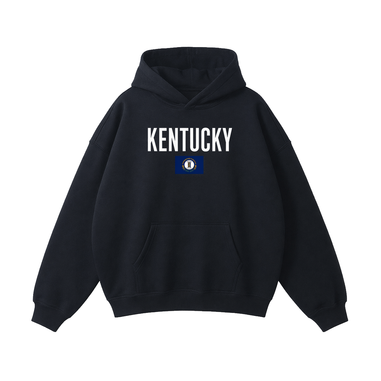 Collection 7 Kentucky Oversize Fleeced Hoodie - Black front