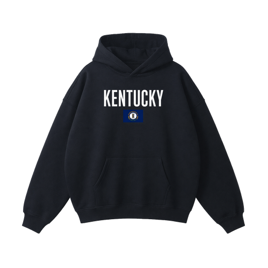 Collection 7 Kentucky Oversize Fleeced Hoodie - Black front