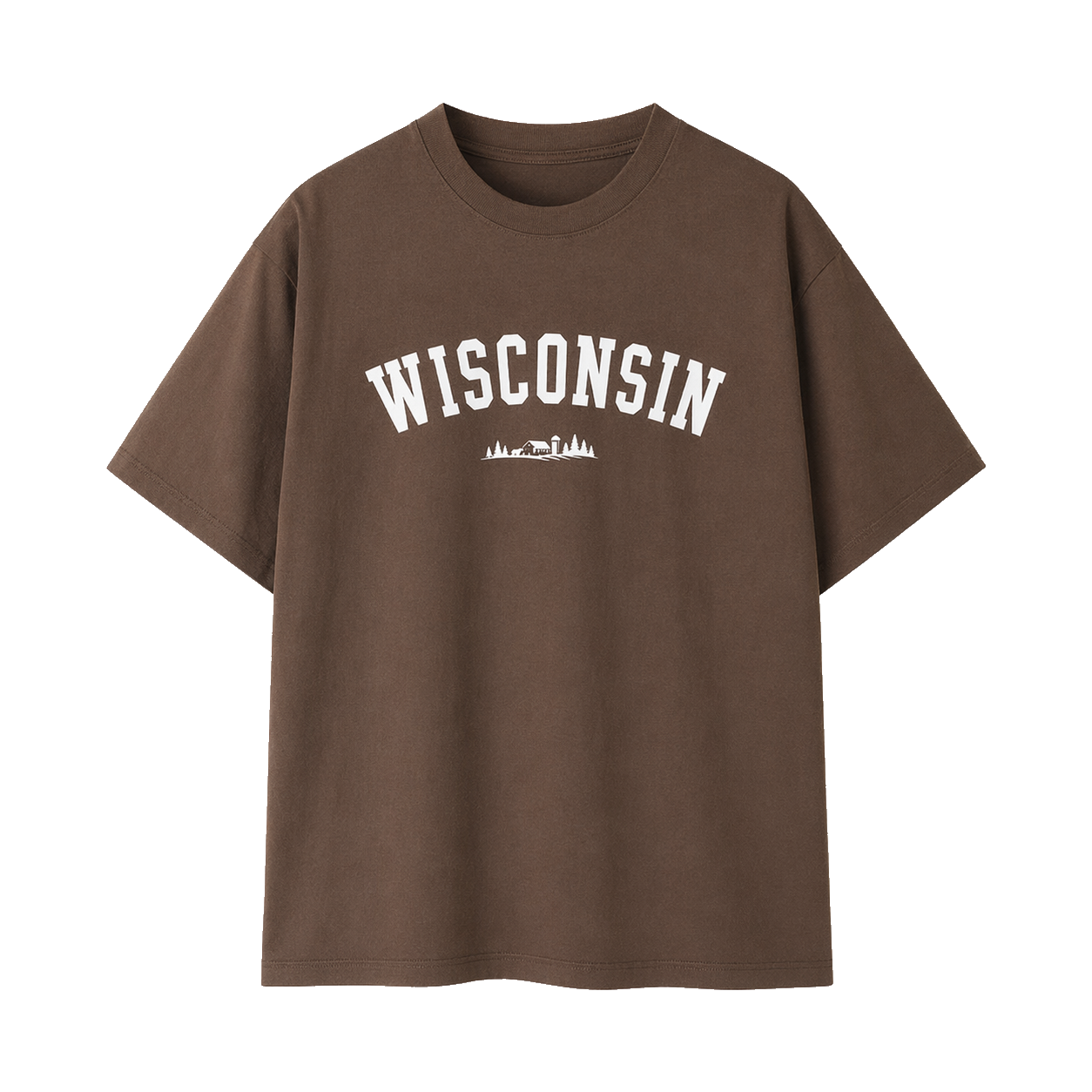 Collection 9 Wisconsin Essential Cotton T-Shirt - Coffee front