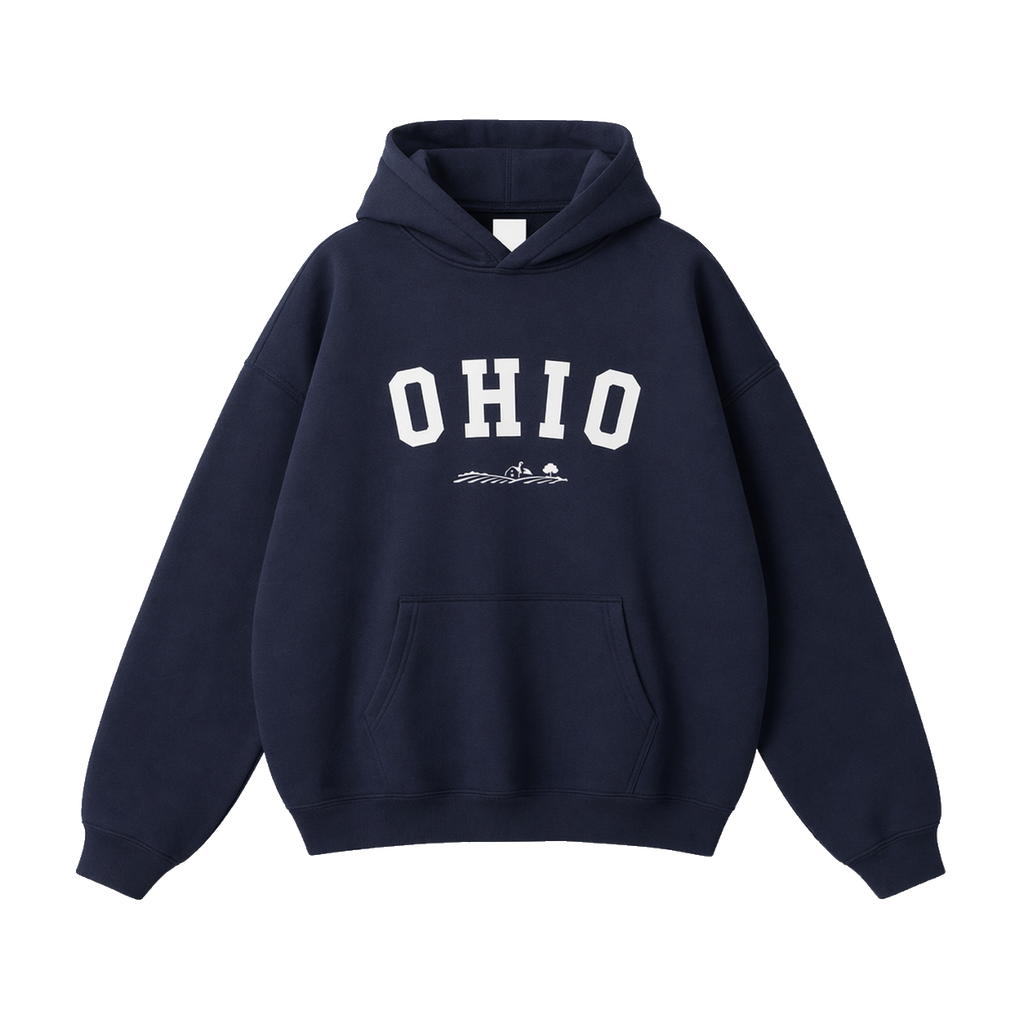 Collection 9 Ohio Oversize Fleeced Hoodie - Navy Blue front