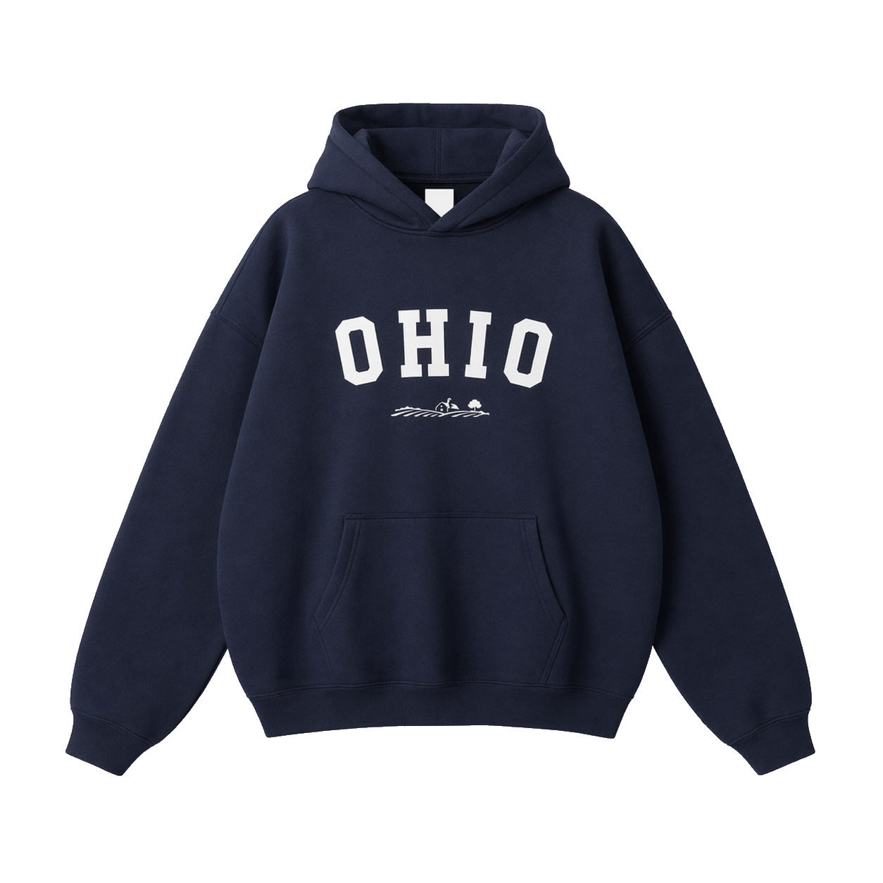 Collection 9 Ohio Oversize Fleeced Hoodie - Navy Blue front