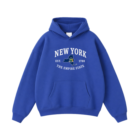 Collection 8 New York Oversize Fleeced Hoodie - Klein Blue front
