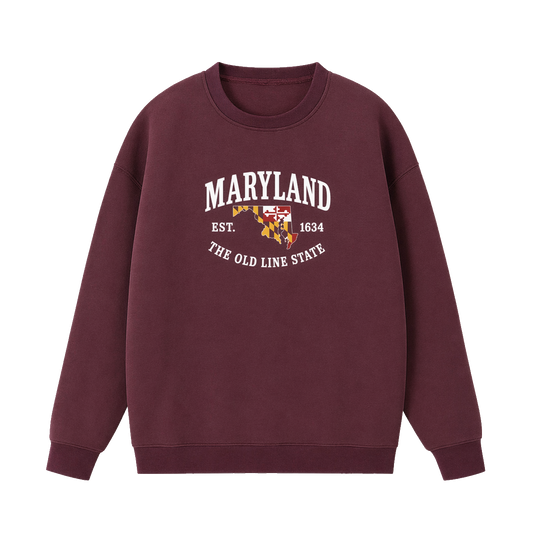 Collection 8 Maryland Essential Heavyweight Crewneck Sweatshirt - Dull Red front