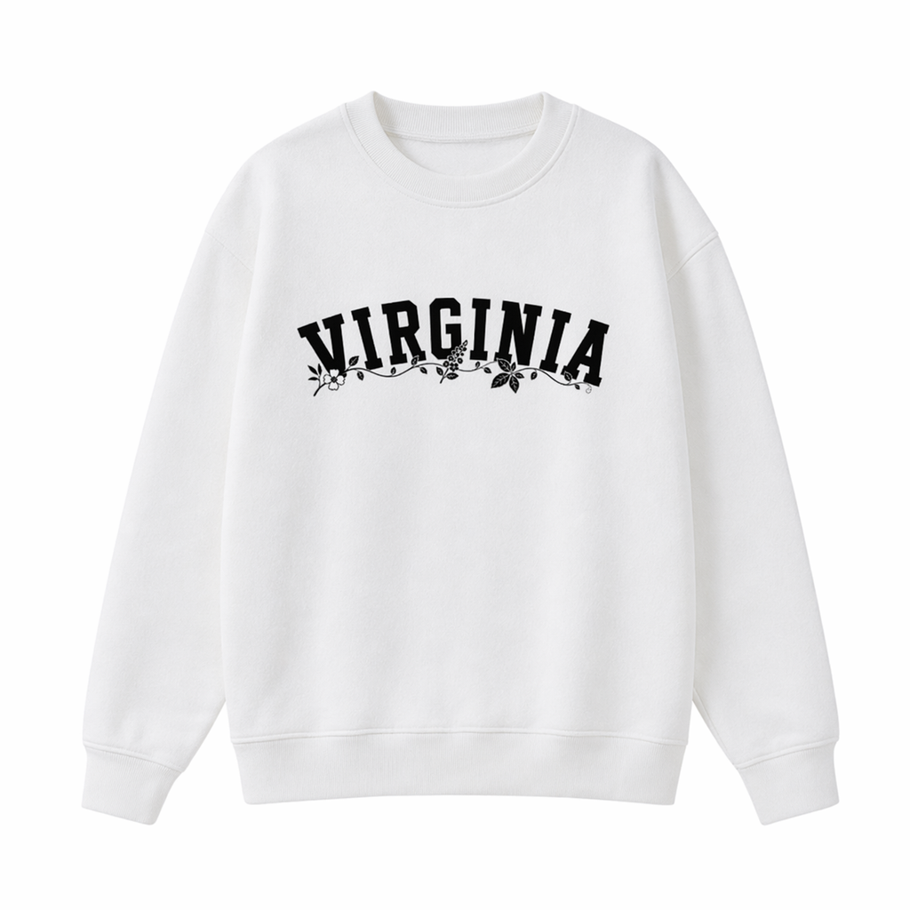 Collection 10 Virginia Essential Heavyweight Crewneck Sweatshirt - White front