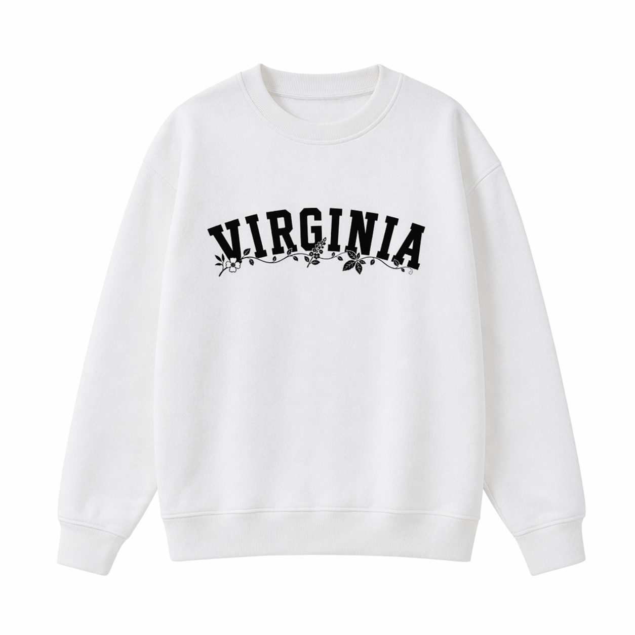 Collection 10 Virginia Essential Heavyweight Crewneck Sweatshirt - White front