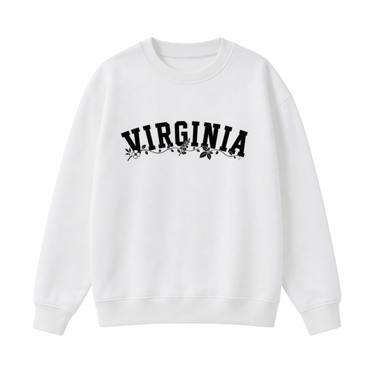 Collection 10 Virginia Essential Heavyweight Crewneck Sweatshirt - White front