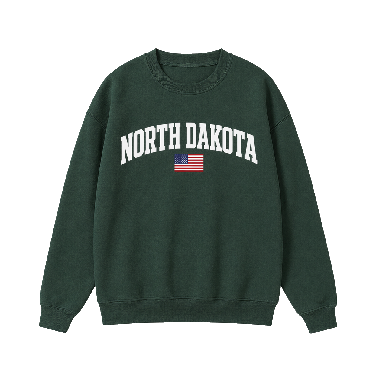 Collection 2 North Dakota Essential Heavyweight Crewneck Sweatshirt - Dark Green front