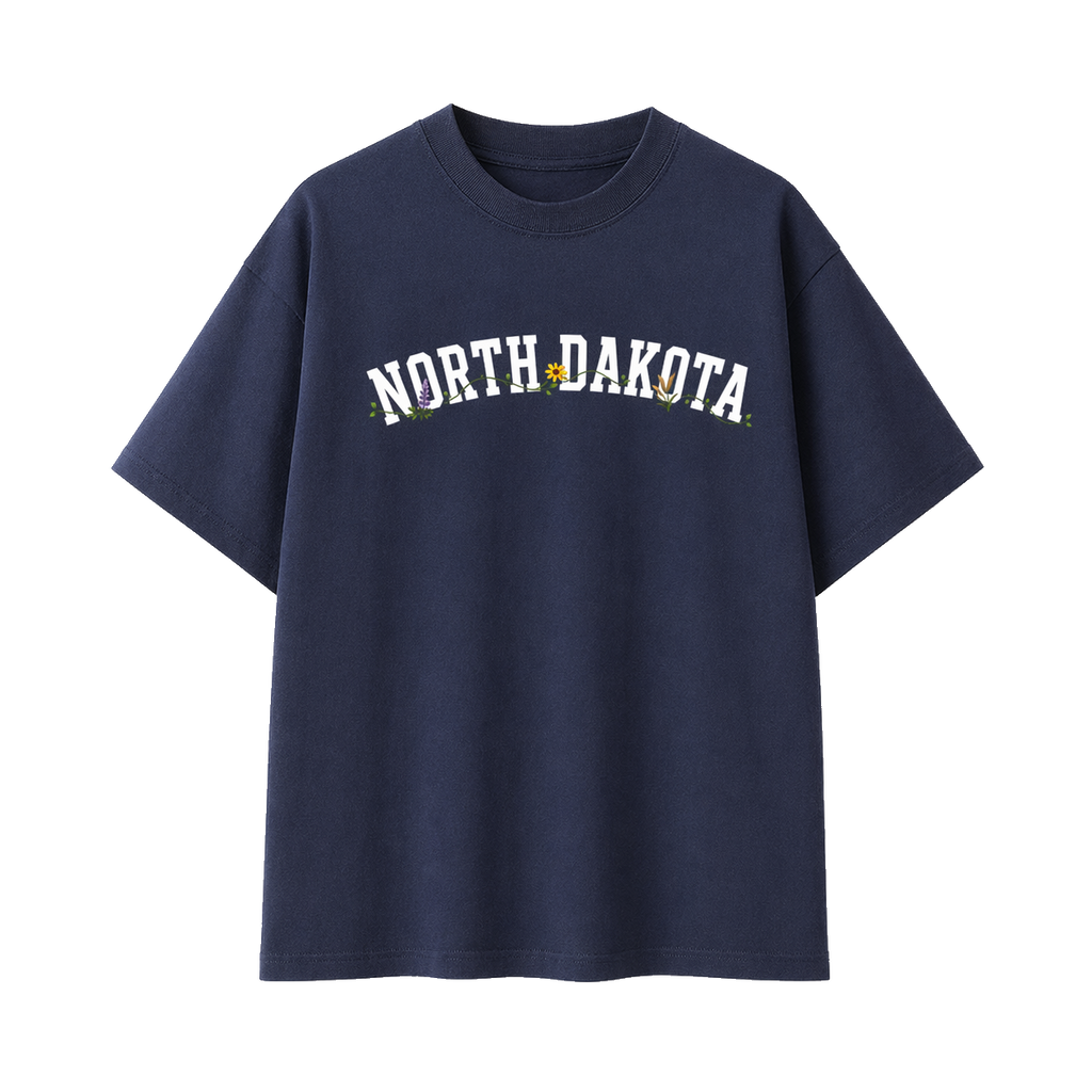 Collection 10 North Dakota Essential Cotton T-Shirt - Navy Blue front