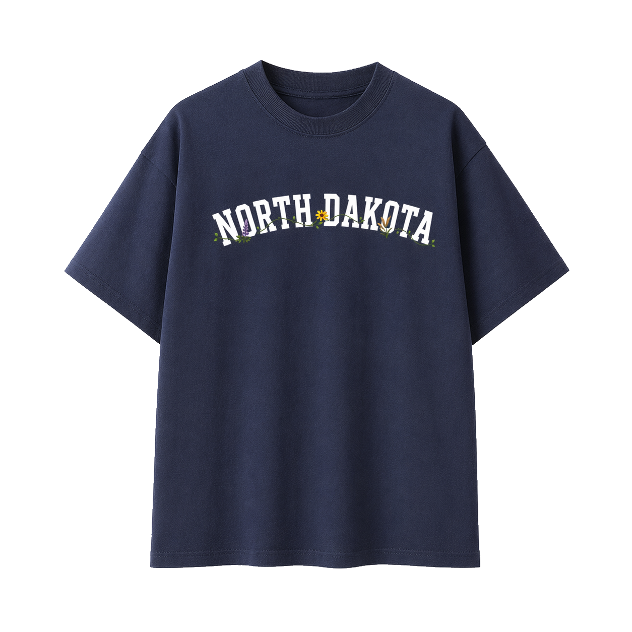 Collection 10 North Dakota Essential Cotton T-Shirt - Navy Blue front