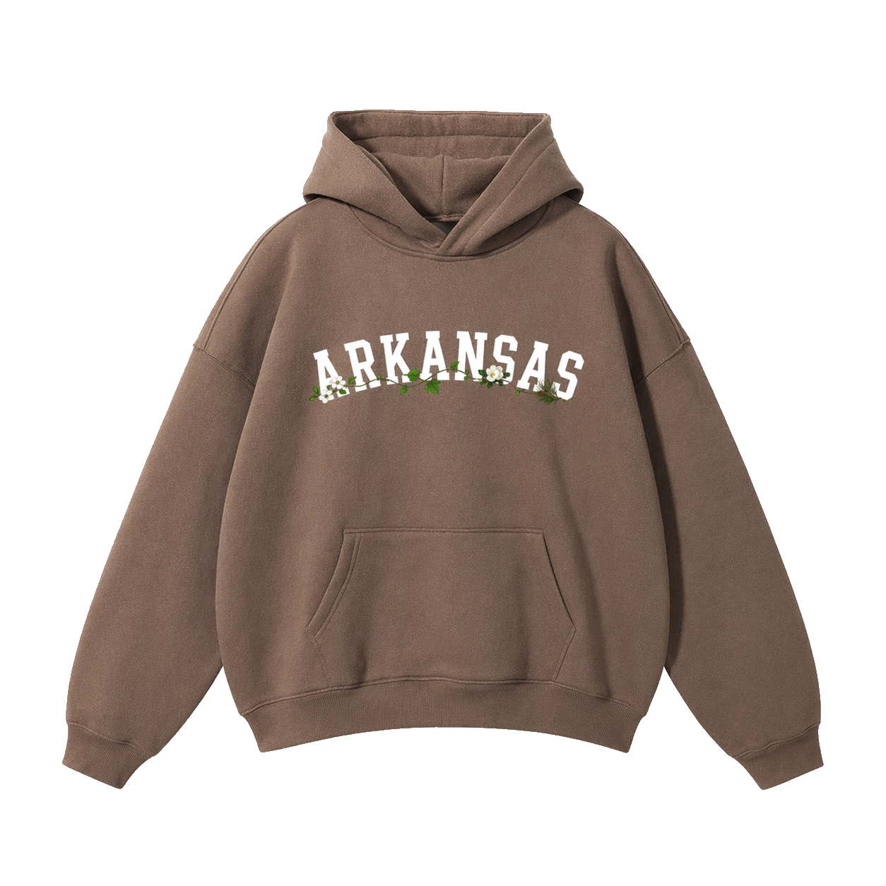Collection 10 Arkansas Oversize Fleeced Hoodie - Brown front
