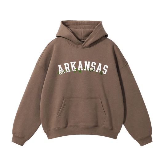 Collection 10 Arkansas Oversize Fleeced Hoodie - Brown front
