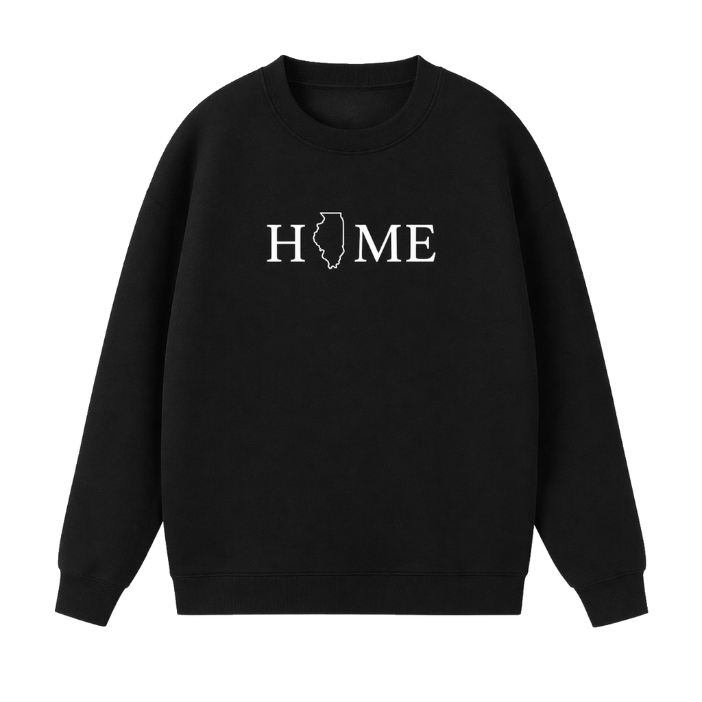 Collection 5 Illinois Essential Heavyweight Crewneck Sweatshirt - Black front