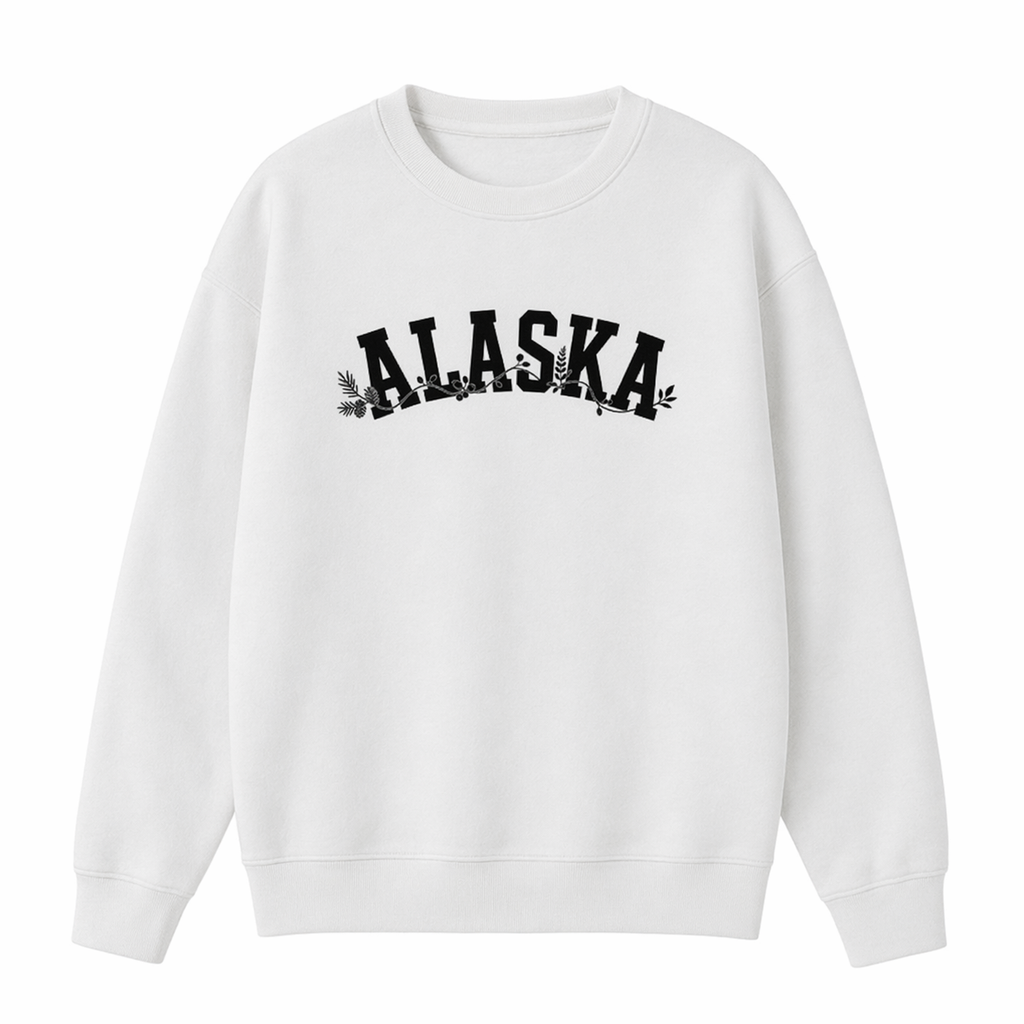 Collection 10 Alaska Essential Heavyweight Crewneck Sweatshirt - White front
