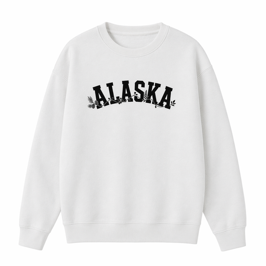 Collection 10 Alaska Essential Heavyweight Crewneck Sweatshirt - White front