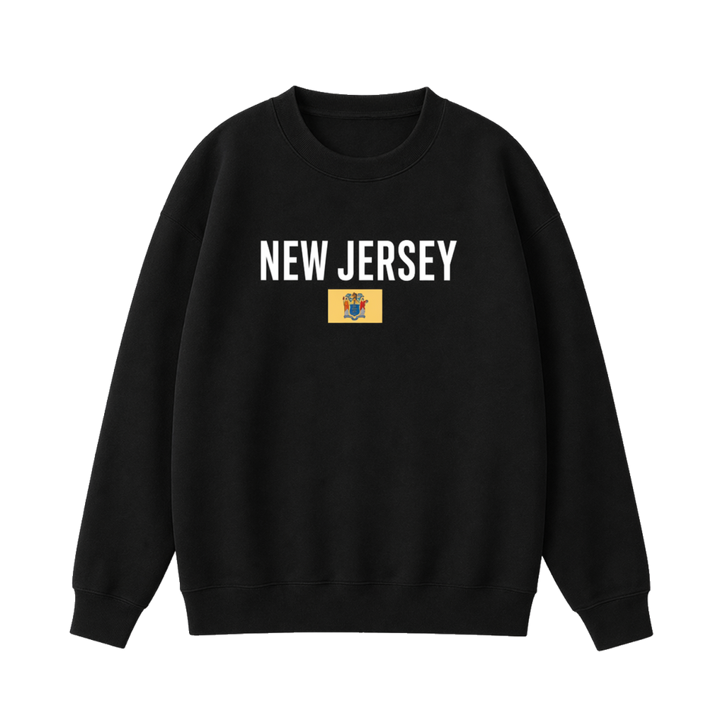 Collection 7 New Jersey Essential Heavyweight Crewneck Sweatshirt - Black front