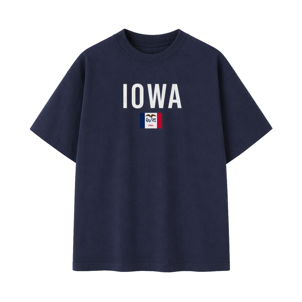 Collection 7 Iowa Essential Cotton T-Shirt - Navy Blue front