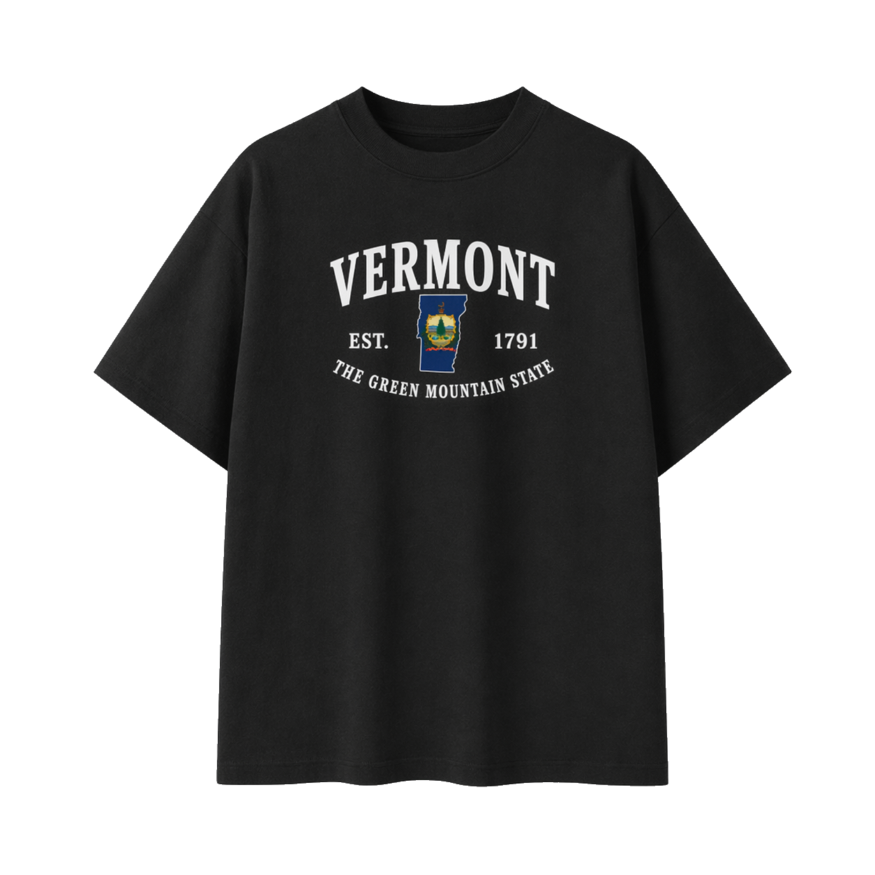 Collection 8 Vermont Essential Cotton T-Shirt - Black front