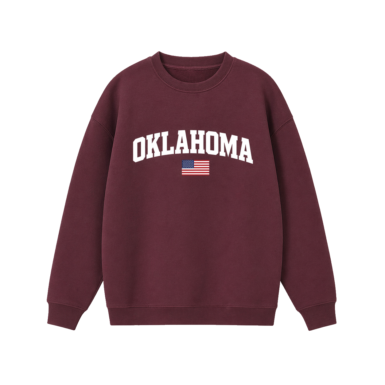 Collection 2 Oklahoma Essential Heavyweight Crewneck Sweatshirt - Dull Red front