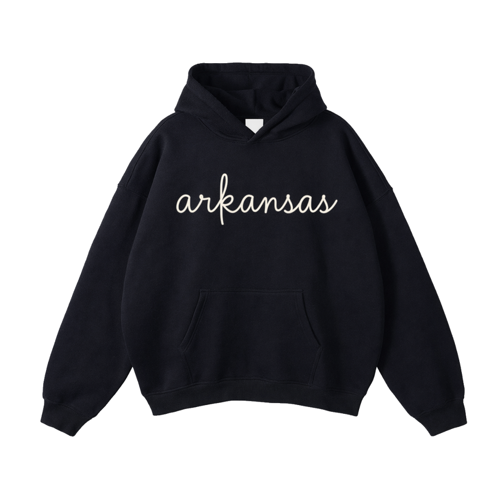 Collection 3 Arkansas Oversize Fleeced Hoodie - Black front