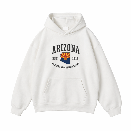 Collection 8 Arizona Oversize Fleeced Hoodie - White front