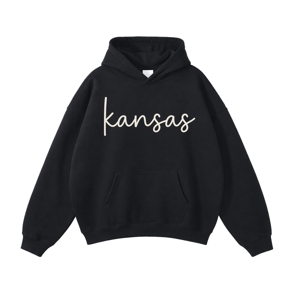 Collection 3 Kansas Oversize Fleeced Hoodie - Black front