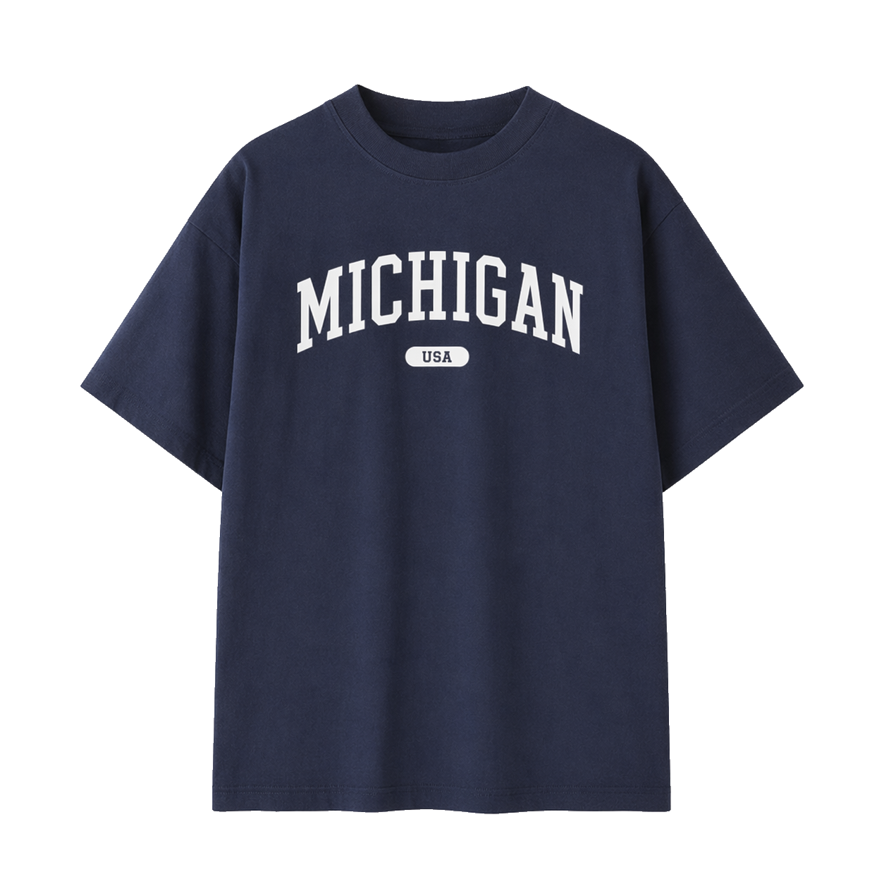 Collection 4 Michigan Essential Cotton T-Shirt - Navy Blue front