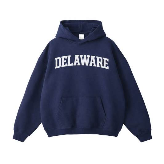 Collection 1 Delaware Oversize Fleeced Hoodie - Navy Blue front