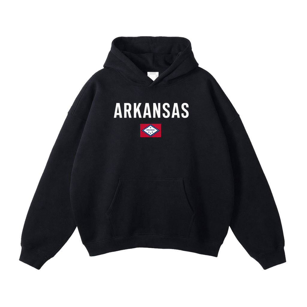 Collection 7 Arkansas Oversize Fleeced Hoodie - Black front