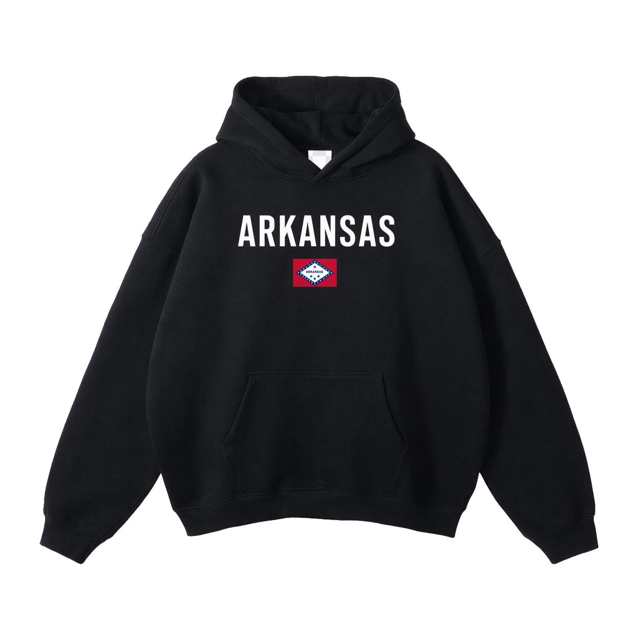 Collection 7 Arkansas Oversize Fleeced Hoodie - Black front