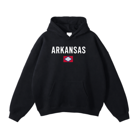 Collection 7 Arkansas Oversize Fleeced Hoodie - Black front