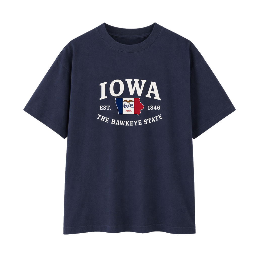 Collection 8 Iowa Essential Cotton T-Shirt - Navy Blue front