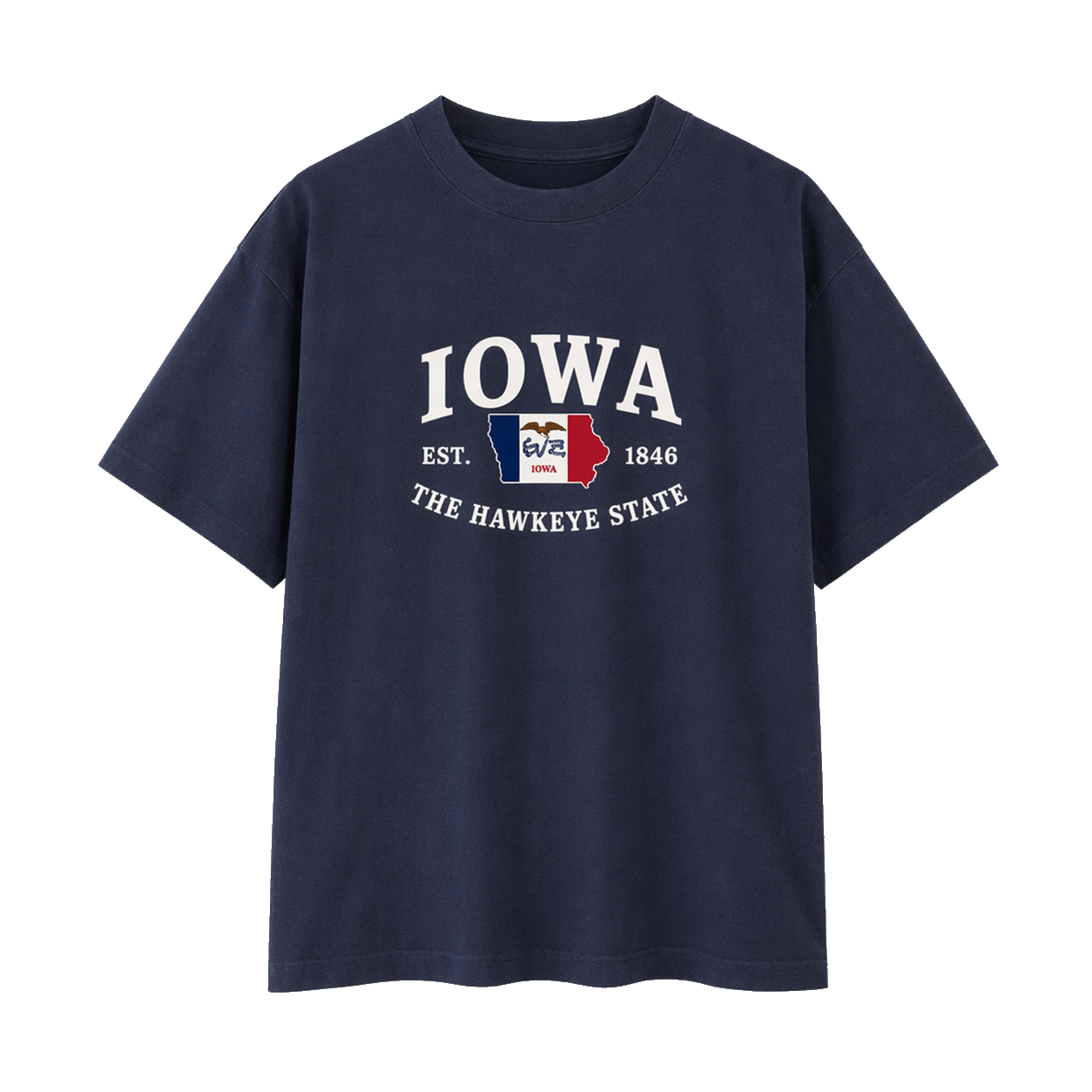 Collection 8 Iowa Essential Cotton T-Shirt - Navy Blue front
