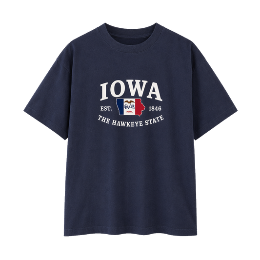Collection 8 Iowa Essential Cotton T-Shirt - Navy Blue front