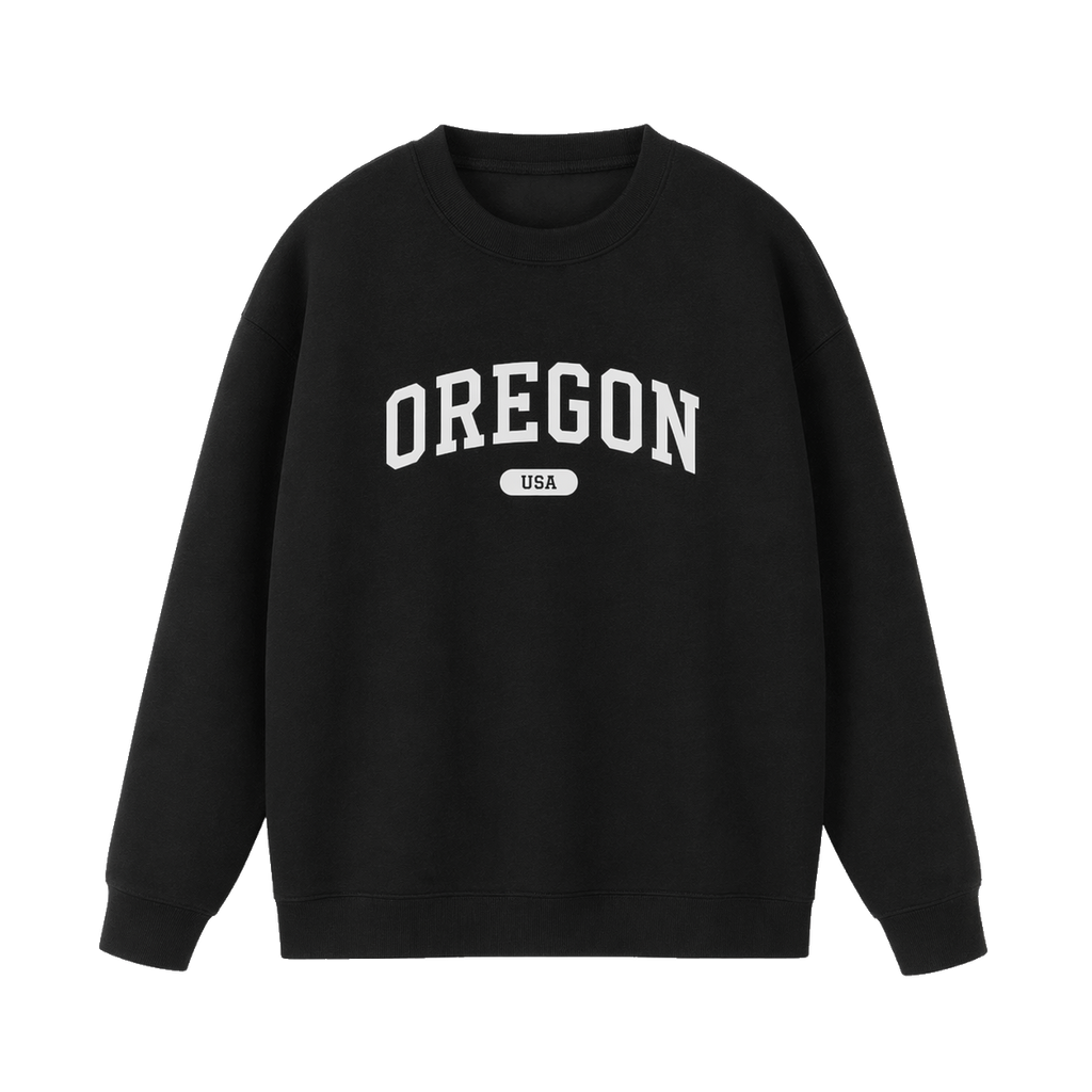 Collection 4 Oregon Essential Heavyweight Crewneck Sweatshirt - Black front
