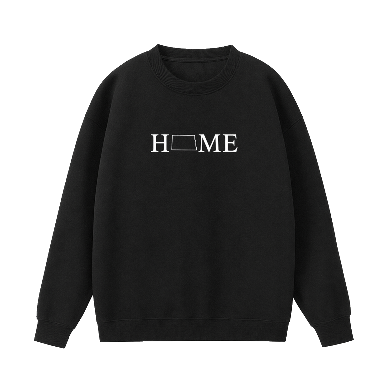 Collection 5 North Dakota Essential Heavyweight Crewneck Sweatshirt - Black front