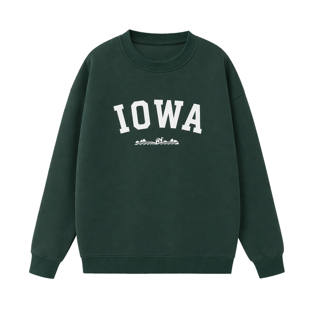 Collection 9 Iowa Essential Heavyweight Crewneck Sweatshirt - Dark Green front