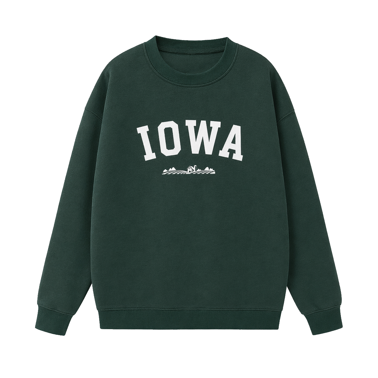 Collection 9 Iowa Essential Heavyweight Crewneck Sweatshirt - Dark Green front