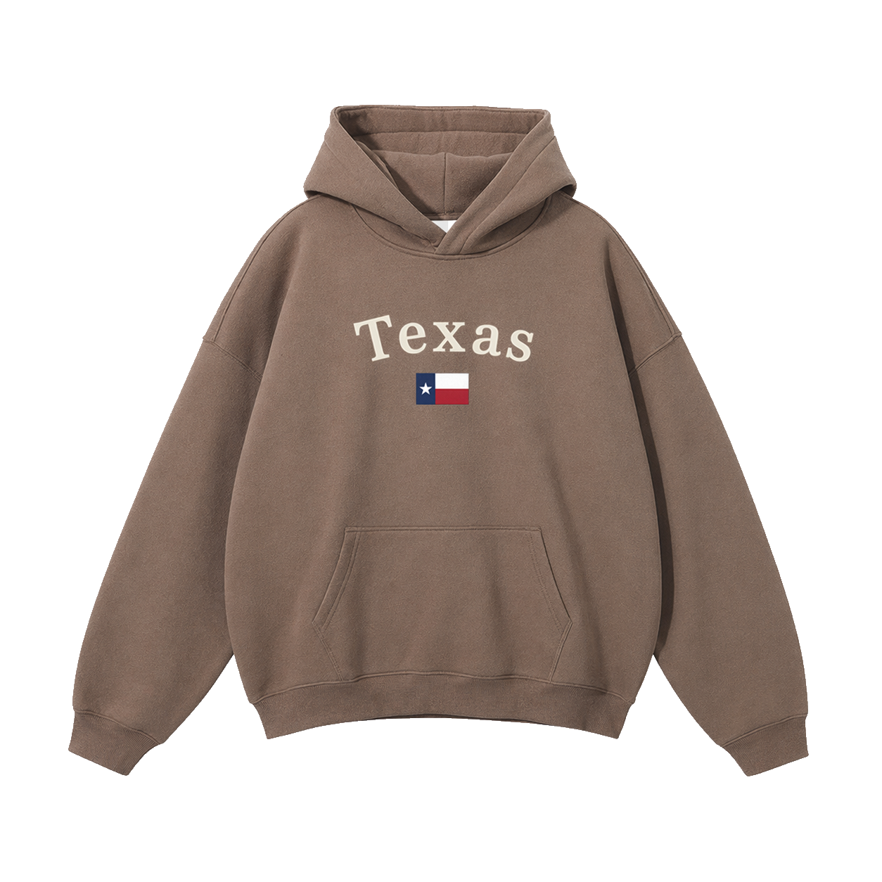 Collection 6 Texas Oversize Fleeced Hoodie - Brown front