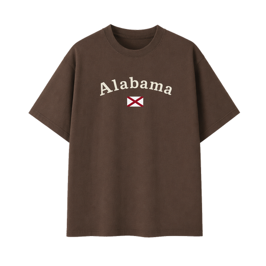 Collection 6 Alabama Essential Cotton T-Shirt - Coffee front