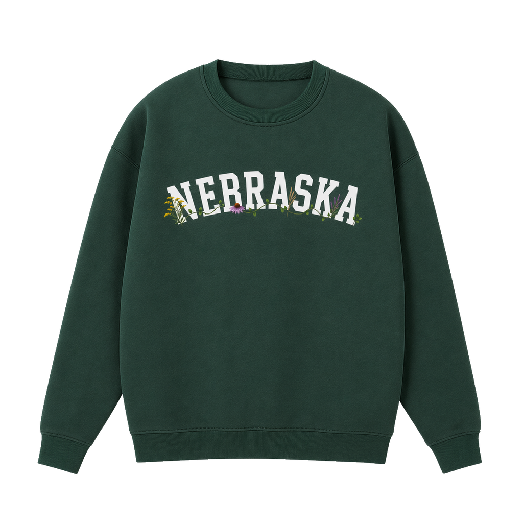 Collection 10 Nebraska Essential Heavyweight Crewneck Sweatshirt - Dark Green front