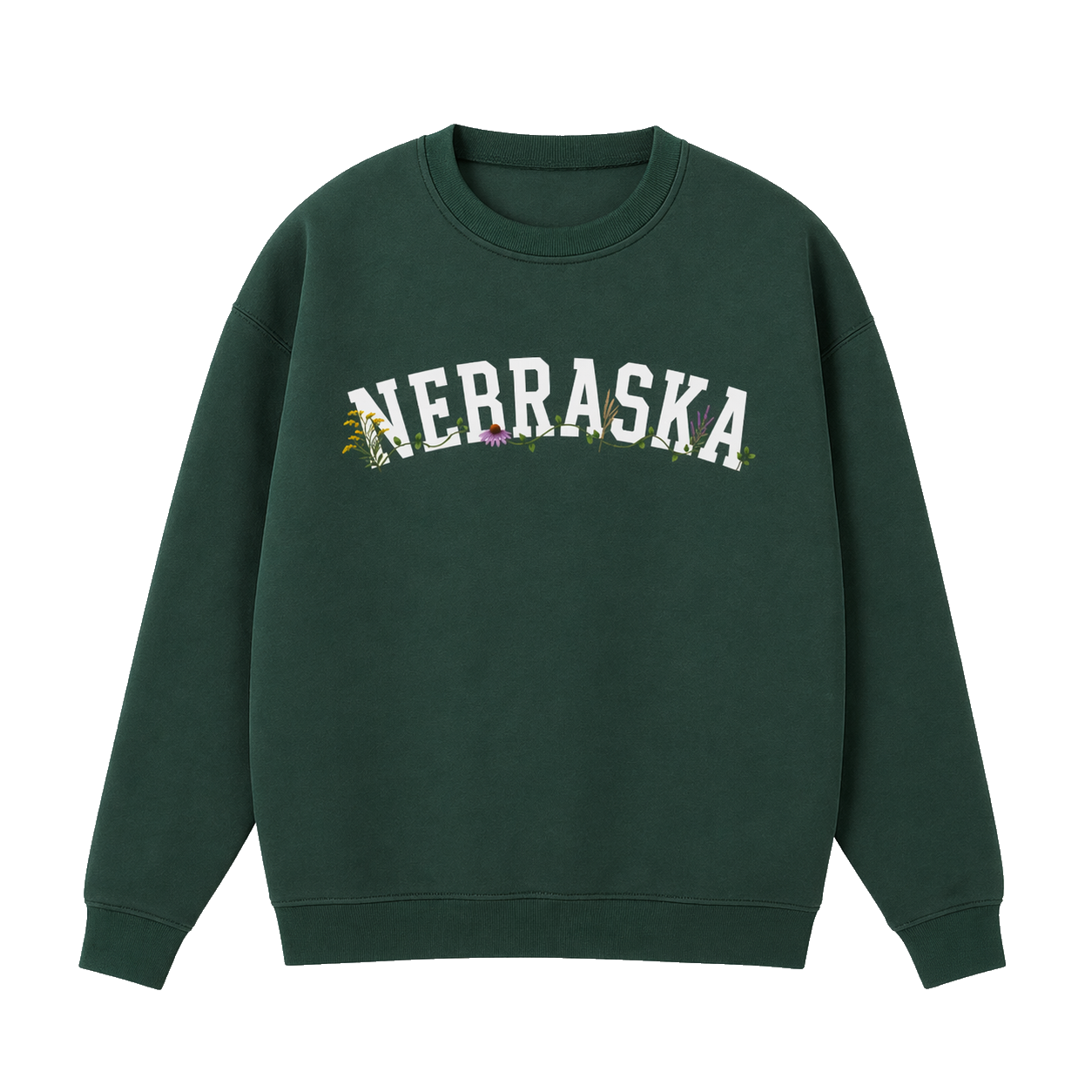 Collection 10 Nebraska Essential Heavyweight Crewneck Sweatshirt - Dark Green front