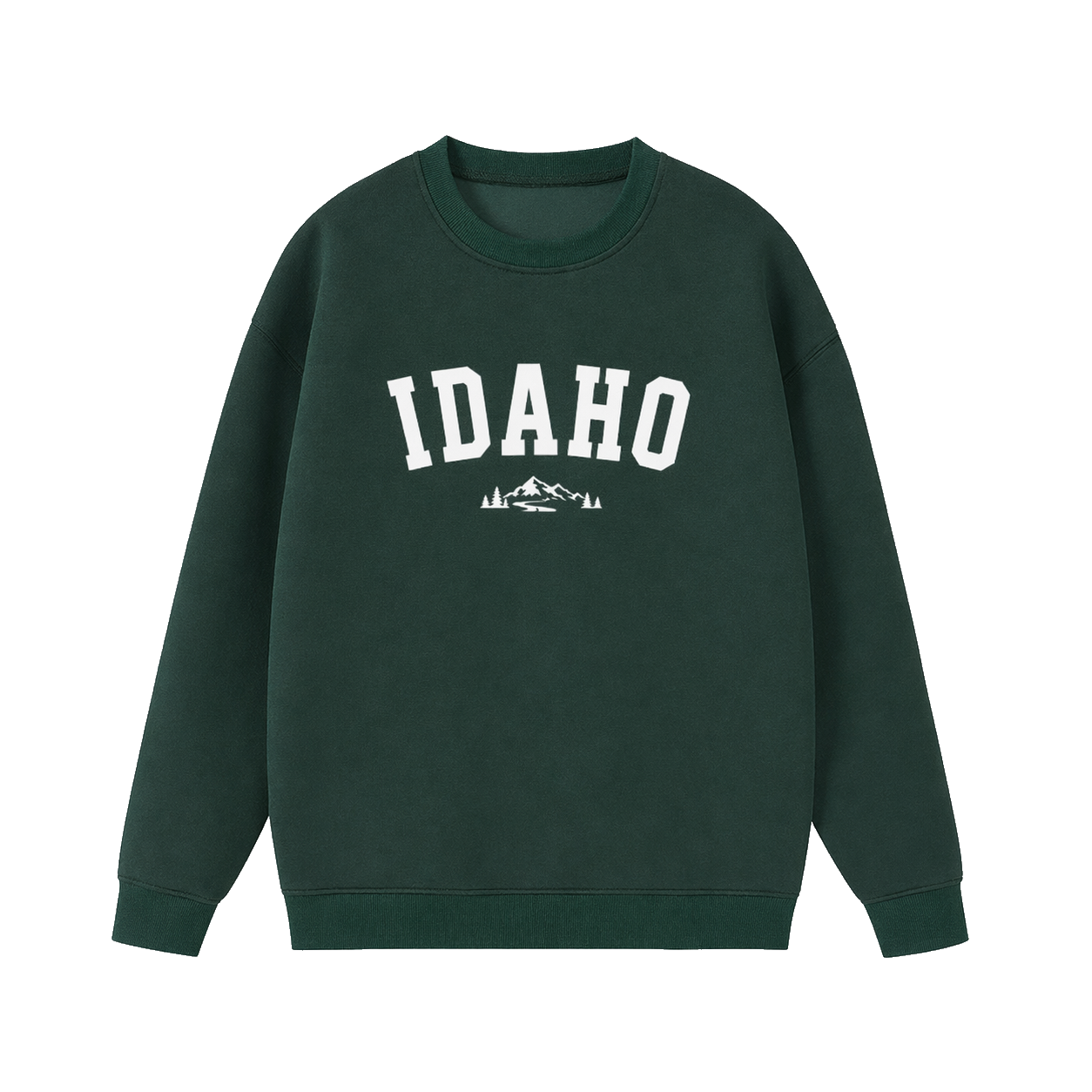 Collection 9 Idaho Essential Heavyweight Crewneck Sweatshirt - Dark Green front