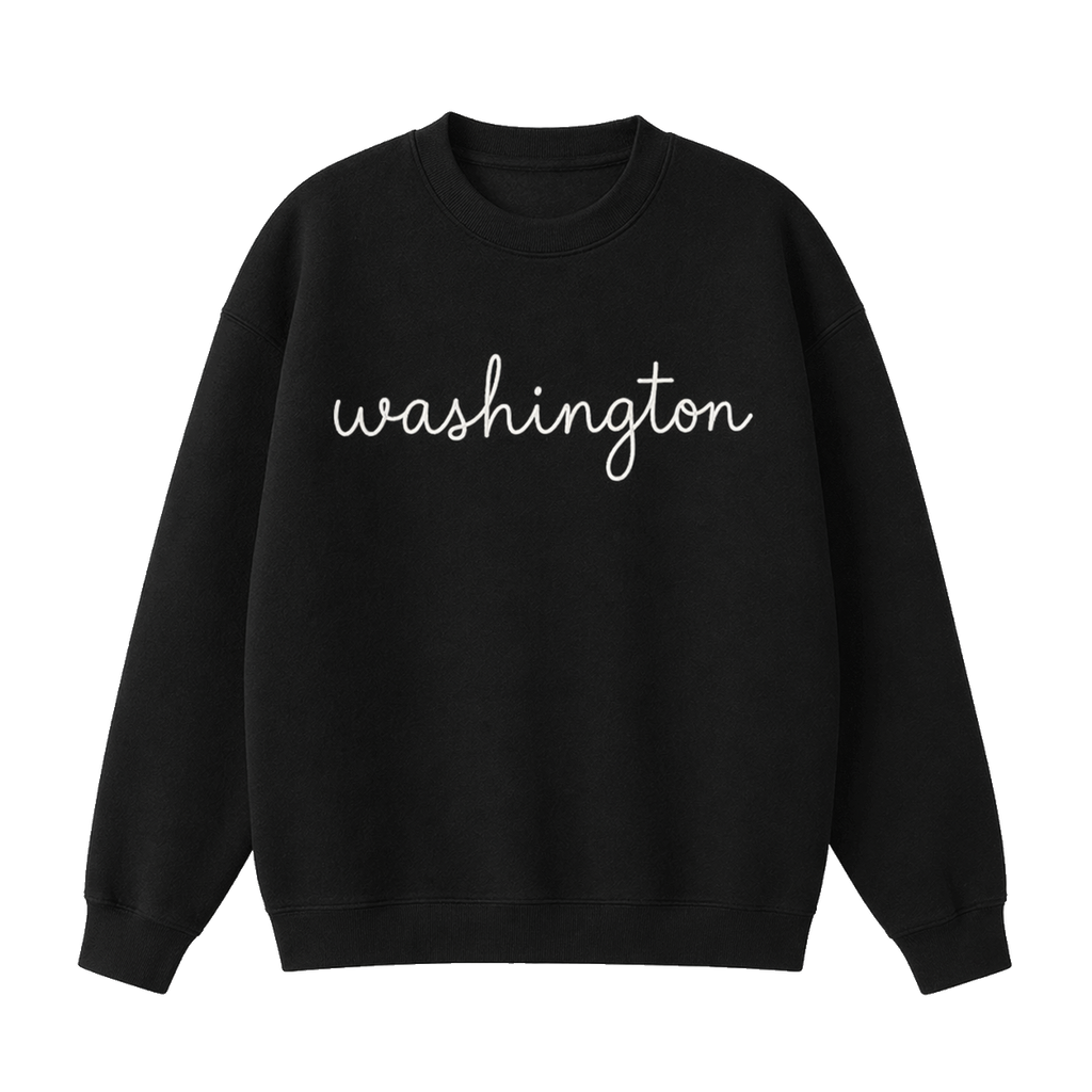 Collection 3 Washington Essential Heavyweight Crewneck Sweatshirt - Black front