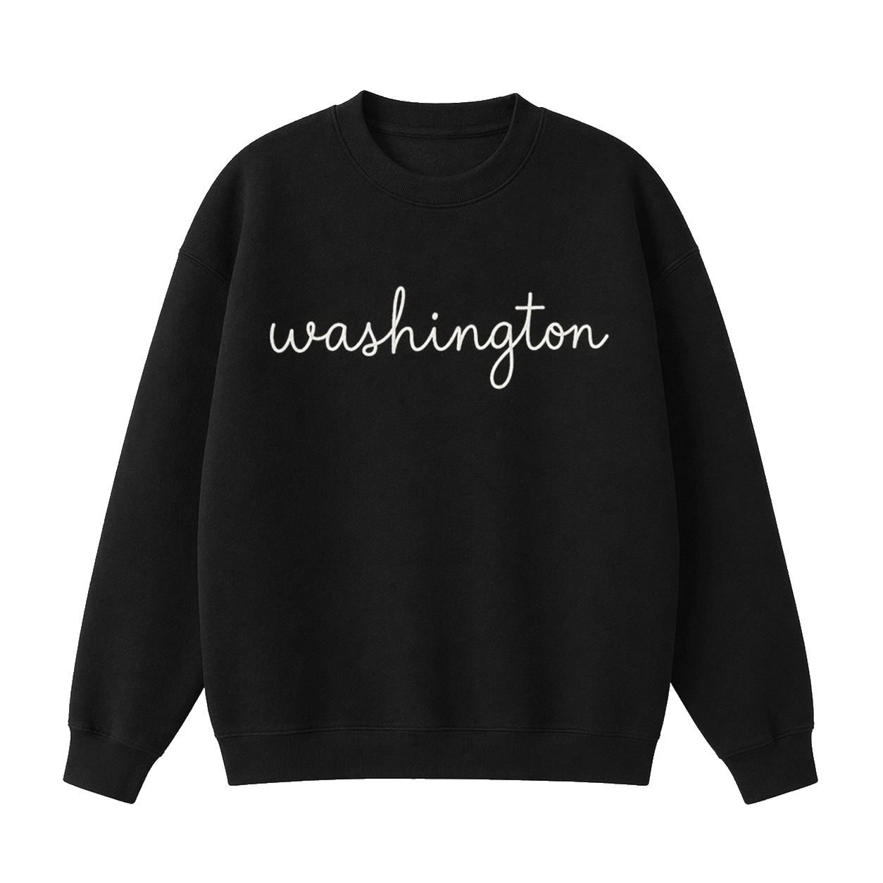 Collection 3 Washington Essential Heavyweight Crewneck Sweatshirt - Black front