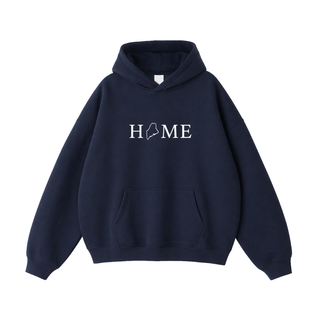 Collection 5 Maine Oversize Fleeced Hoodie - Navy Blue front