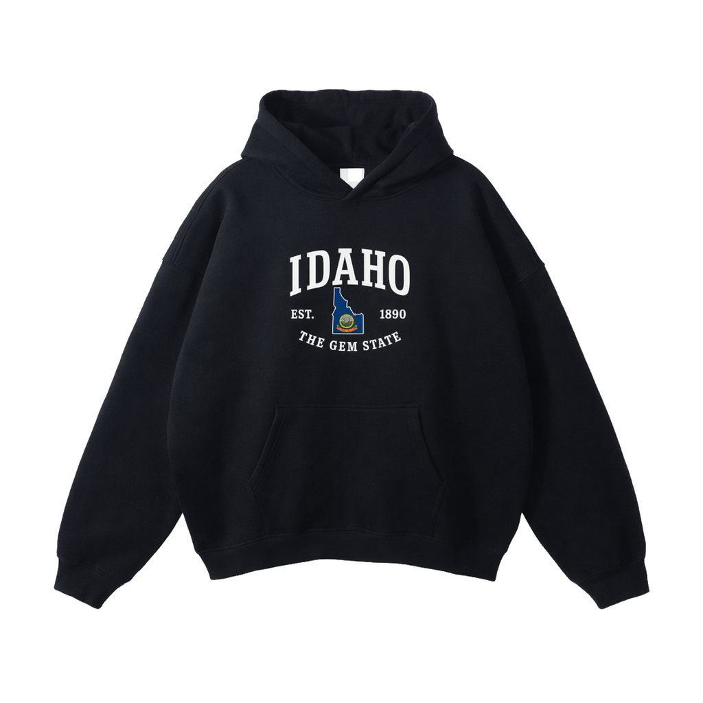 Collection 8 Idaho Oversize Fleeced Hoodie - Black front