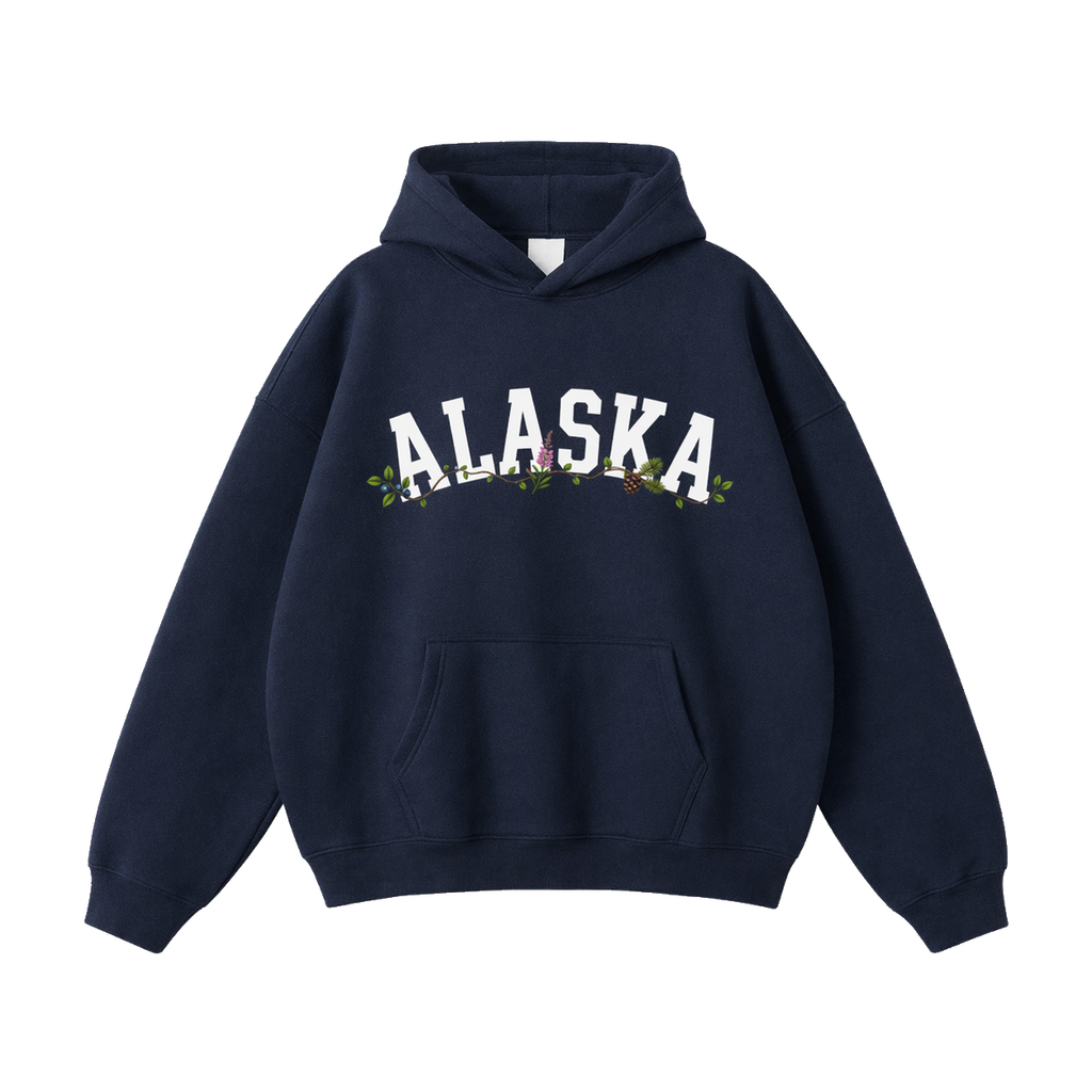 Collection 10 Alaska Oversize Fleeced Hoodie - Navy Blue front
