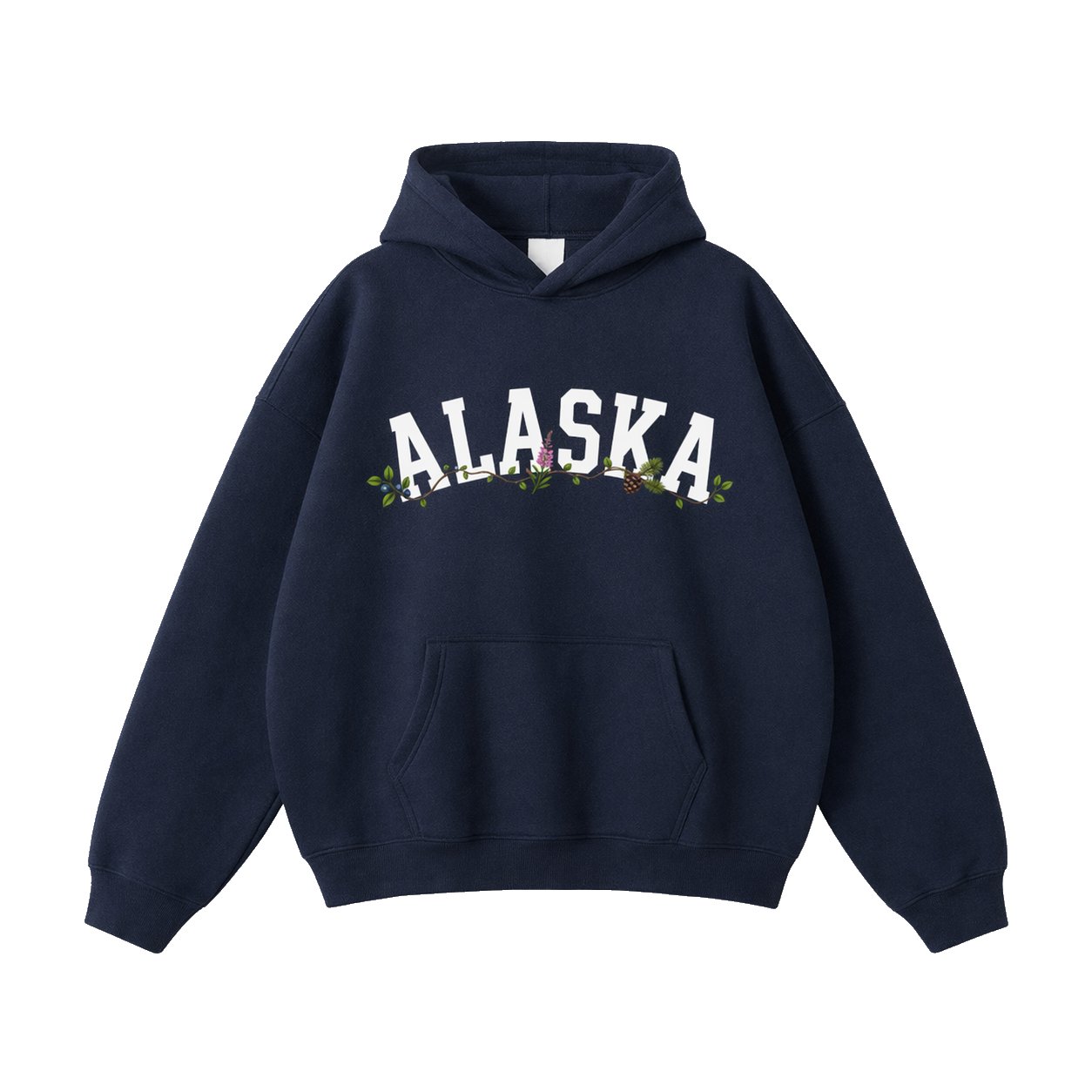 Collection 10 Alaska Oversize Fleeced Hoodie - Navy Blue front