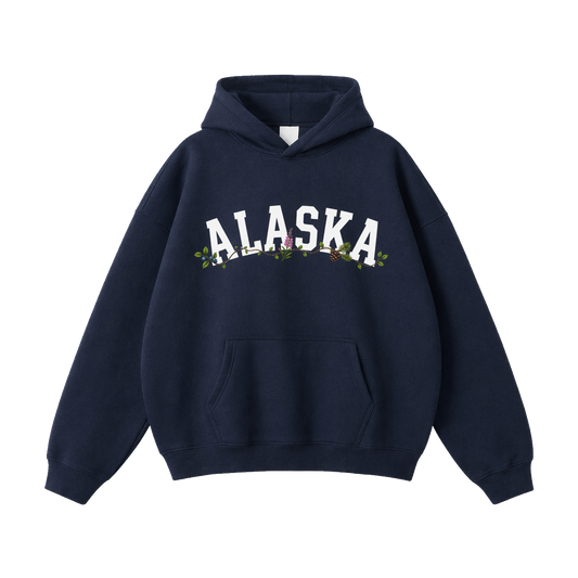 Collection 10 Alaska Oversize Fleeced Hoodie - Navy Blue front